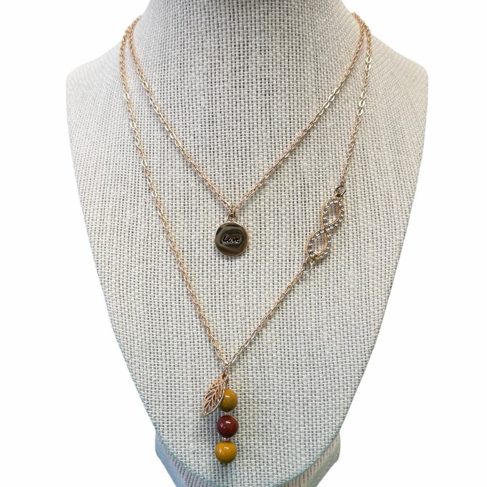 New handmade pendant‎ necklace Mookaite beans 14K gold plated findings.